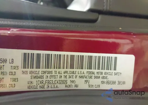 2018 Jeep Grand Cherokee Limited 4X4 from USA, damaged, VIN 1C4RJFBG3JC432826